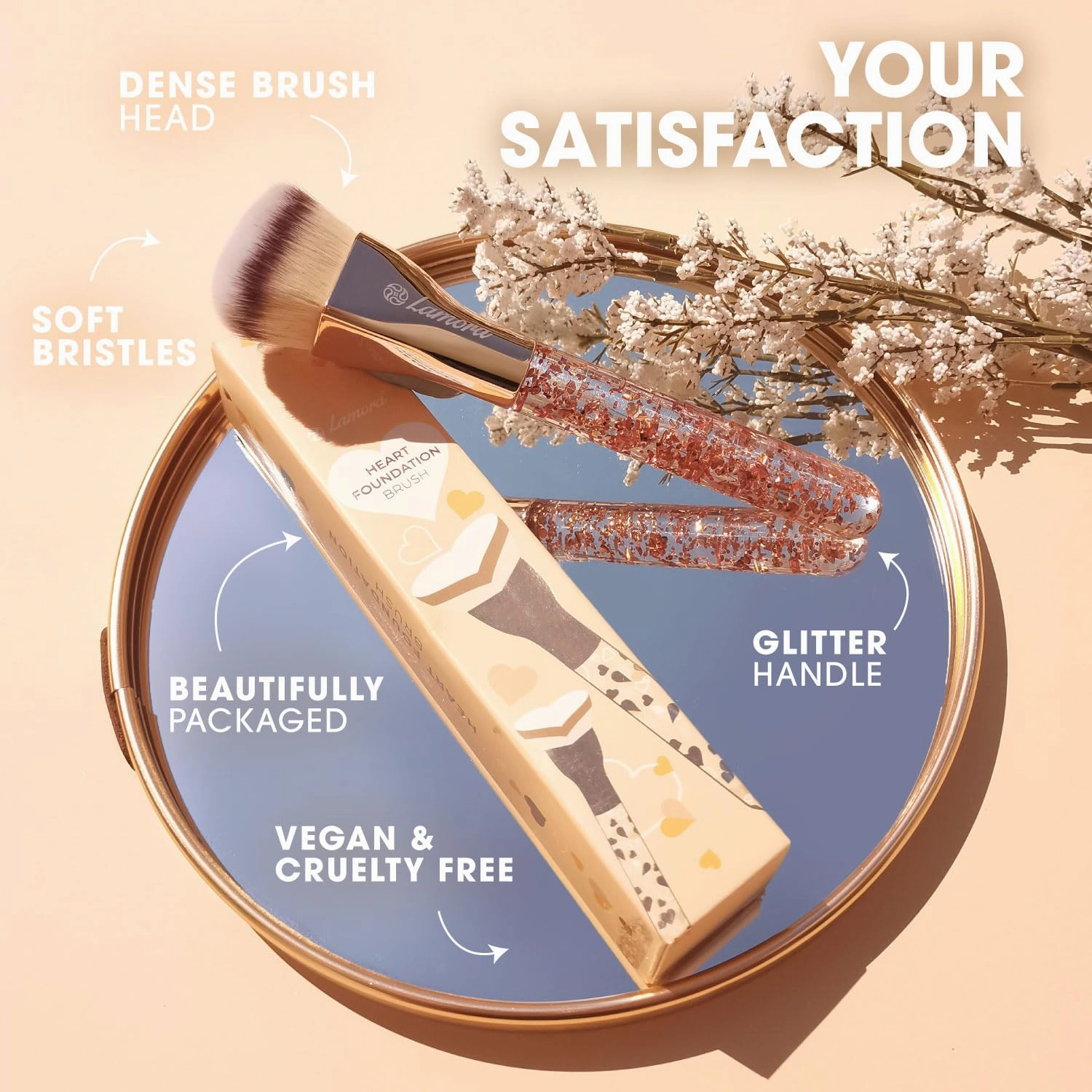 Blending Liquid Makeup Foundation Brush - Kabuki Contour Brush, Face Stippling Brush With Pro Quality Synthetic Dense Bristles For Buffing Mineral Cream, Powder, Blush
