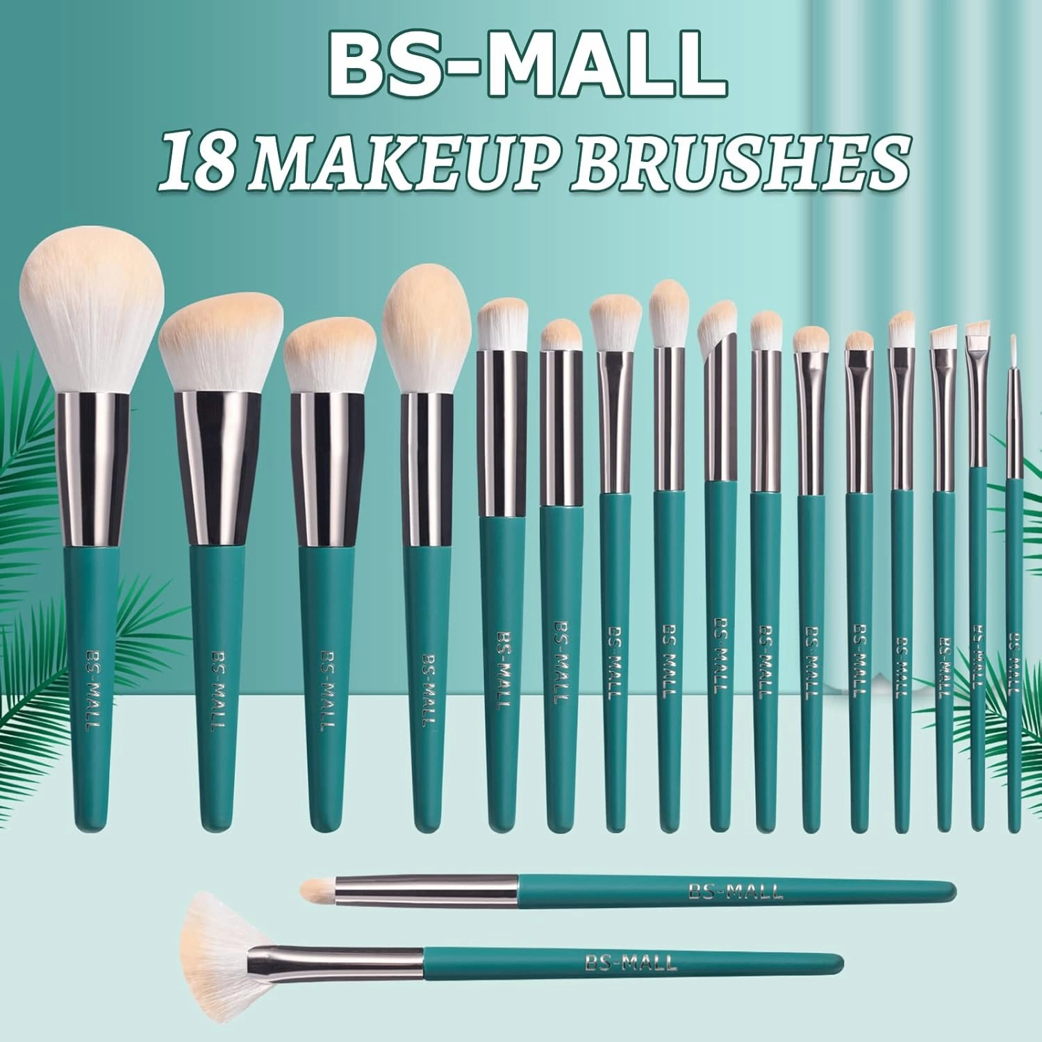 BS-MALL Makeup Brush Set 18 Pcs Premium Synthetic Foundation Powder Concealers Eye shadows Blush Makeup Brushes with black case