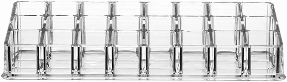 Cabilock Clear Acrylic Lipstick Organizer Compartments Makeup Storage Box Portable Clear Lip Gloss Holder for Easy Access to Cosmetics Jewelry Organizer for Vanity and Travel