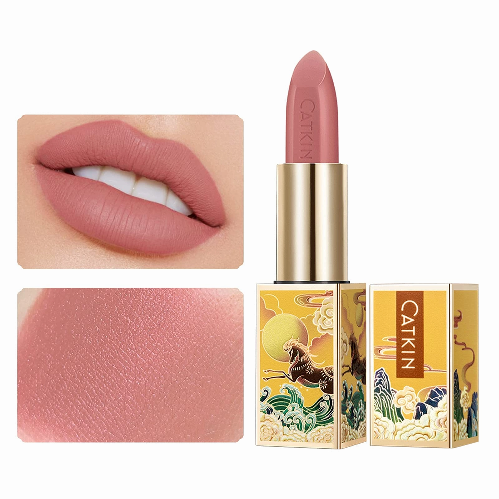 CATKIN 2Pcs Makeup Set Includes Moisturising Lip Balm C01 and Matte Lipstick CO157