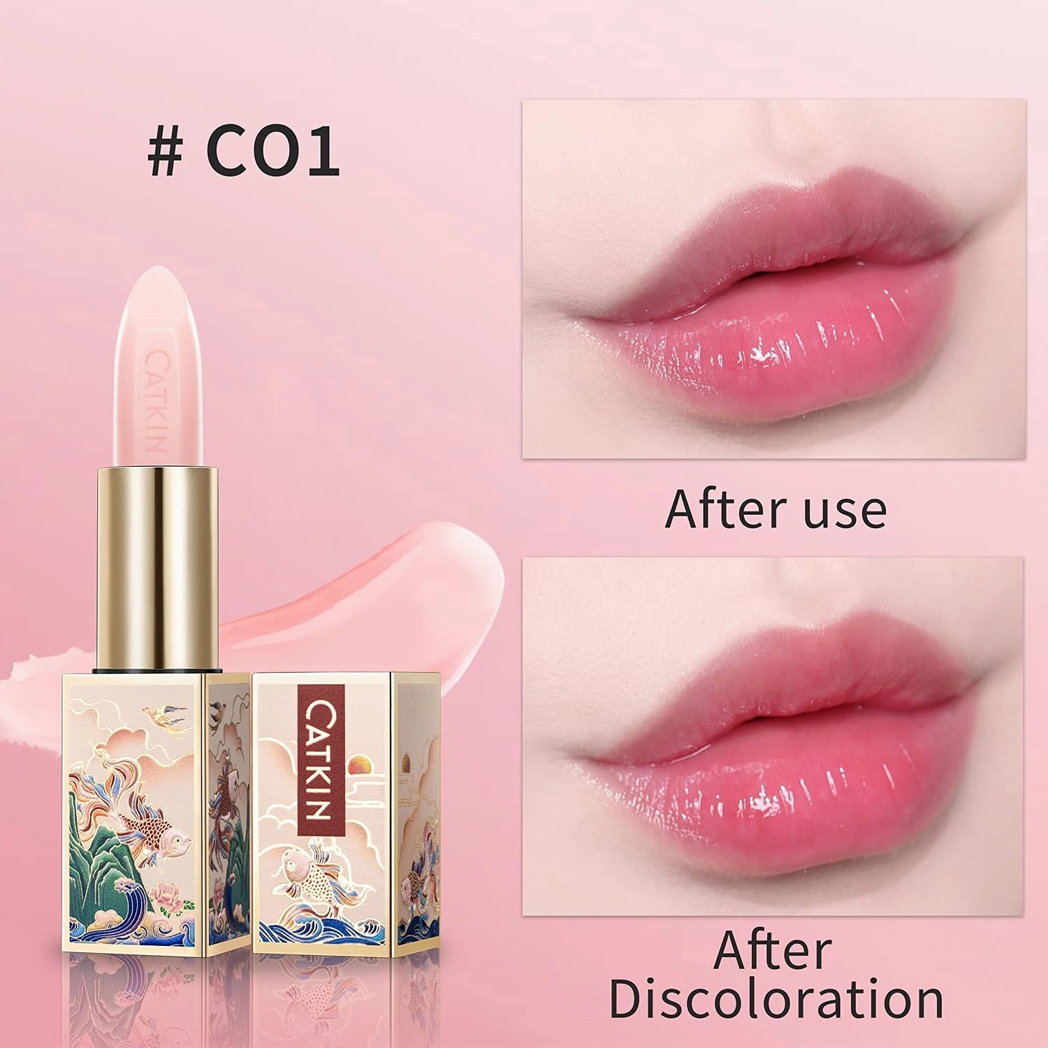 CATKIN 2Pcs Makeup Set Includes Moisturising Lip Balm C01 and Matte Lipstick CO157