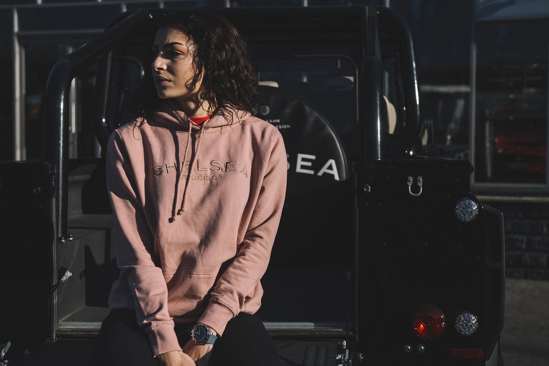 Chelsea Truck Co Hoodie - Dusty Pink with Gold Embroidery