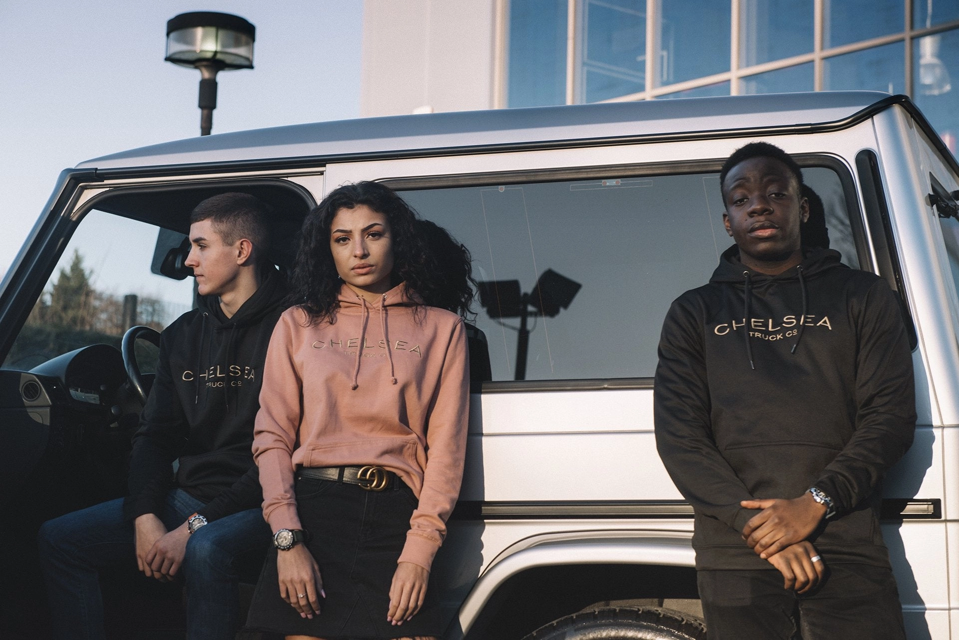 Chelsea Truck Co Hoodie - Dusty Pink with Gold Embroidery