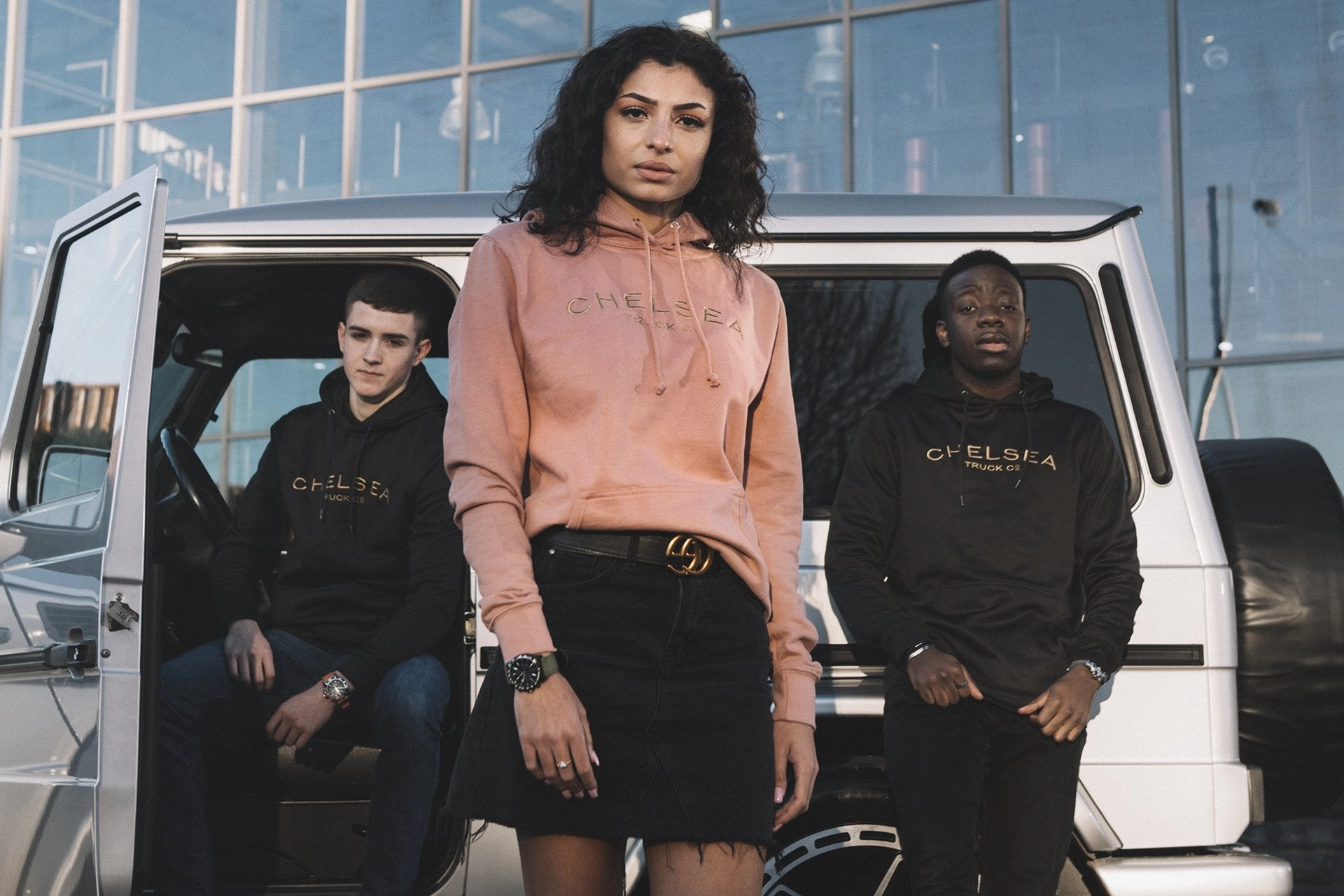 Chelsea Truck Co Hoodie - Dusty Pink with Gold Embroidery