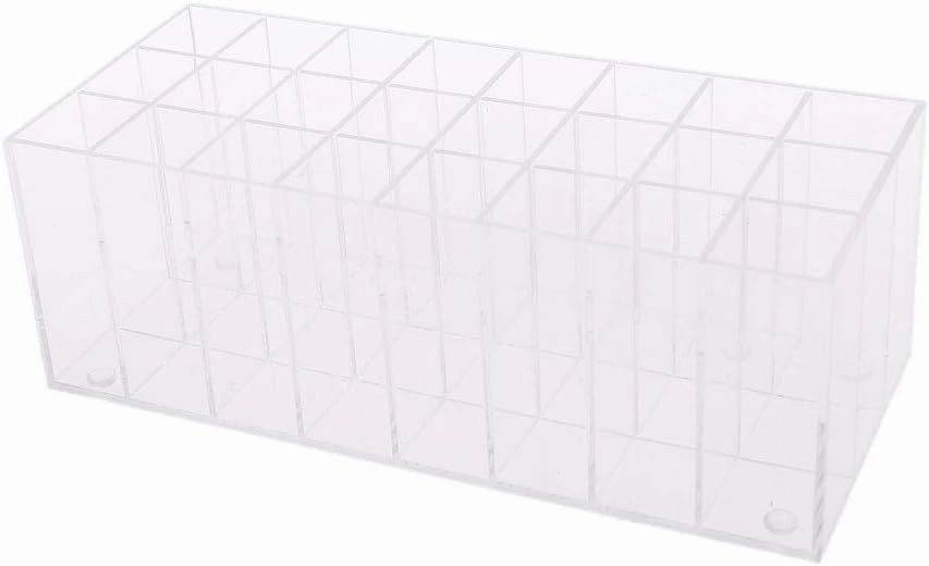 Clear Acrylic Lip Gloss Holder 24 Slots Lipstick for Case Display Stand Storage