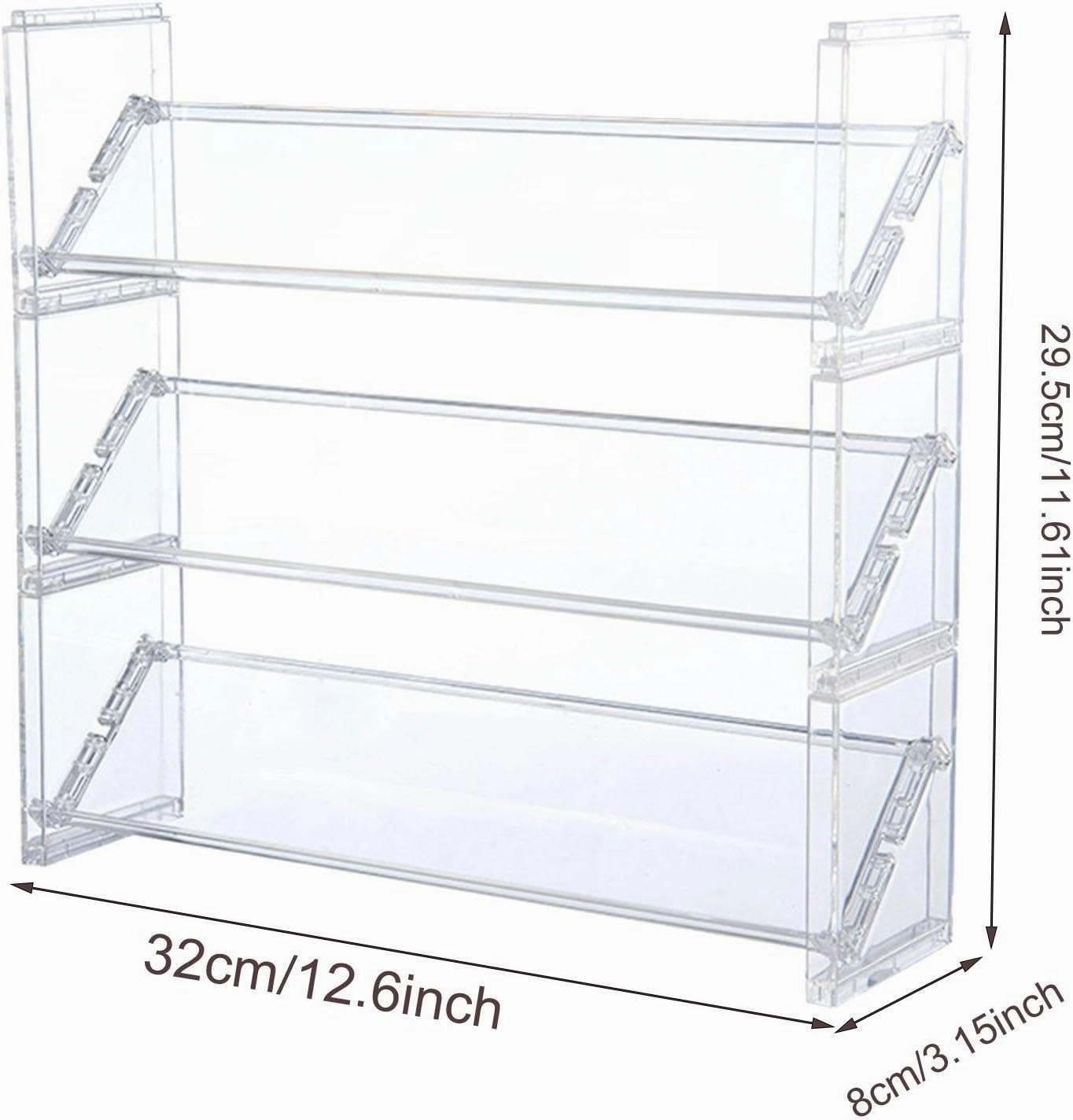 Clear Cosmetic Storage Organizer, Jewelry Lipstick Holder Display Case, 3 Tier L
