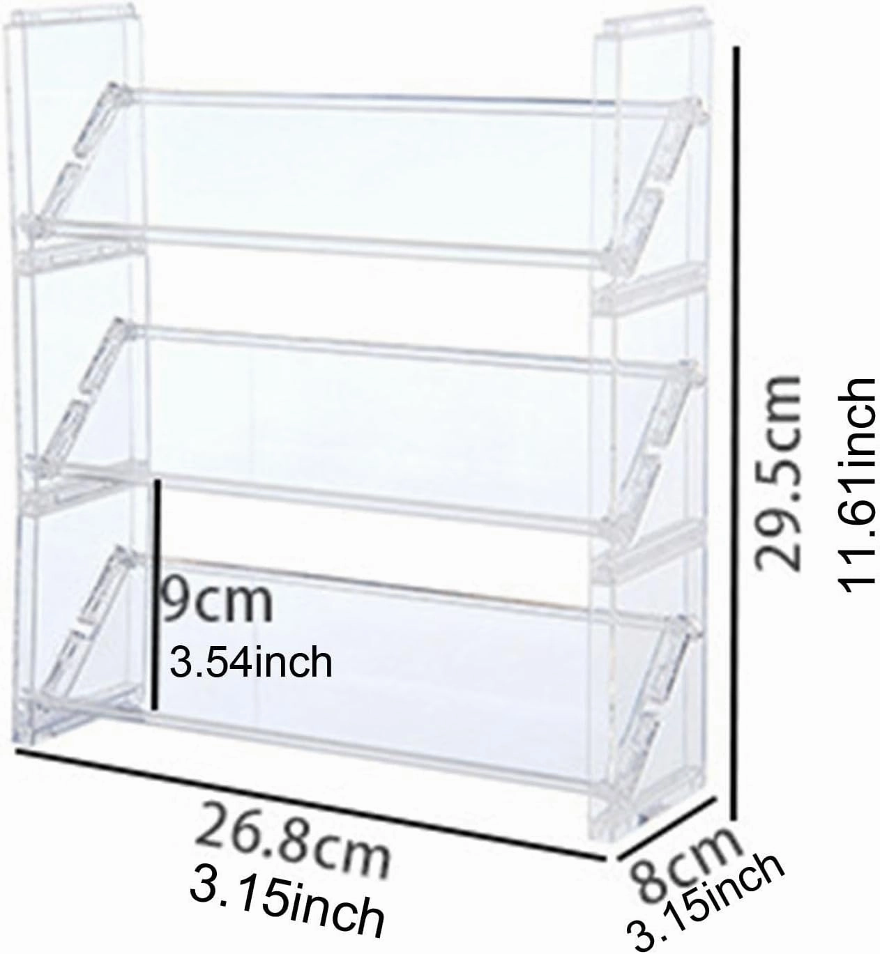 Clear Cosmetic Storage Organizer, Jewelry Lipstick Holder Display Case, 3 Tier M
