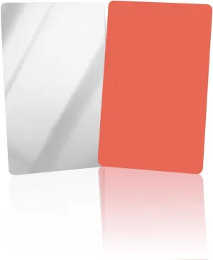 Compact Card Mirror, Unbreakable Stainless Steel Makeup Mirror Simplicity Solid Color Rectangular Handheld Small Travel Mirror for Camping, Travelling