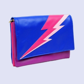 Convertible lightening bolt clutch in Power ballad