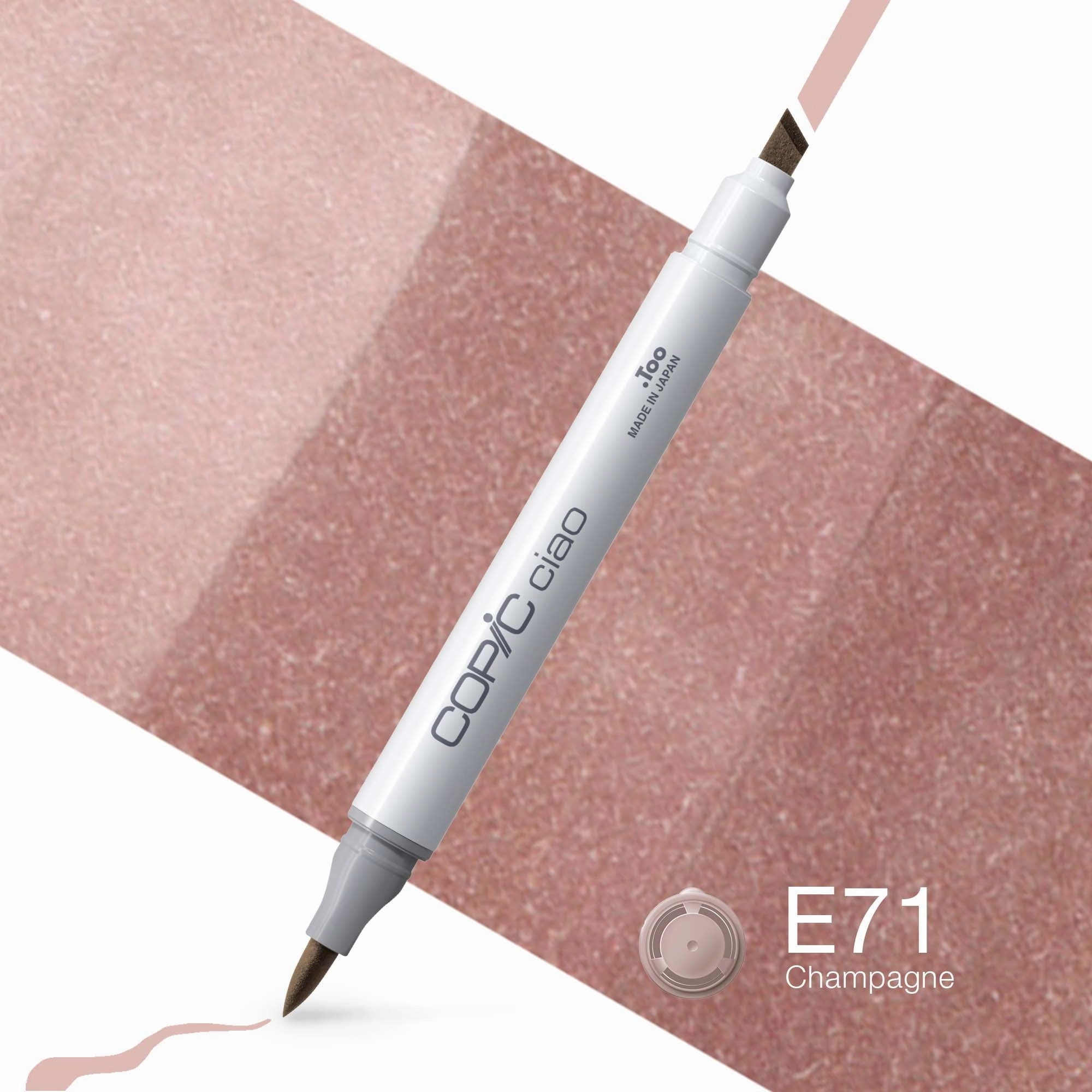 COPIC Ciao Coloured Marker Pen - (E-71) Champagne, For Art & Crafts, Colouring, Graphics, Highlighter, Design, Anime, Professional & Beginners, Art Supplies & Colouring Books
