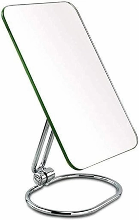 Cosmetic Mirror Makeup Vanity Mirror, Desktop 3X Magnification Beauty Mirror Cosmetic Mirror Bathroom Mirror Stainless Steel Little Mirror, 21cm*15cm, Silver