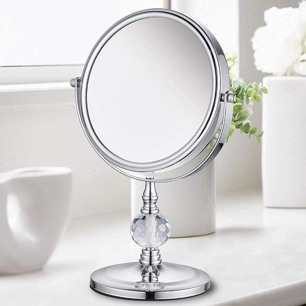 Cosmetic Mirror Makeup Vanity Mirror,Desktop Two-Sided Beauty Mirror Magnification Cosmetic Mirror 360° Swivel Bathroom Mirror Little Mirror(3X,8inch)