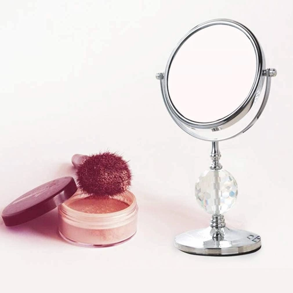 Cosmetic Mirror Makeup Vanity Mirror,Desktop Two-Sided Beauty Mirror Magnification Cosmetic Mirror 360° Swivel Bathroom Mirror Little Mirror(3X,8inch)