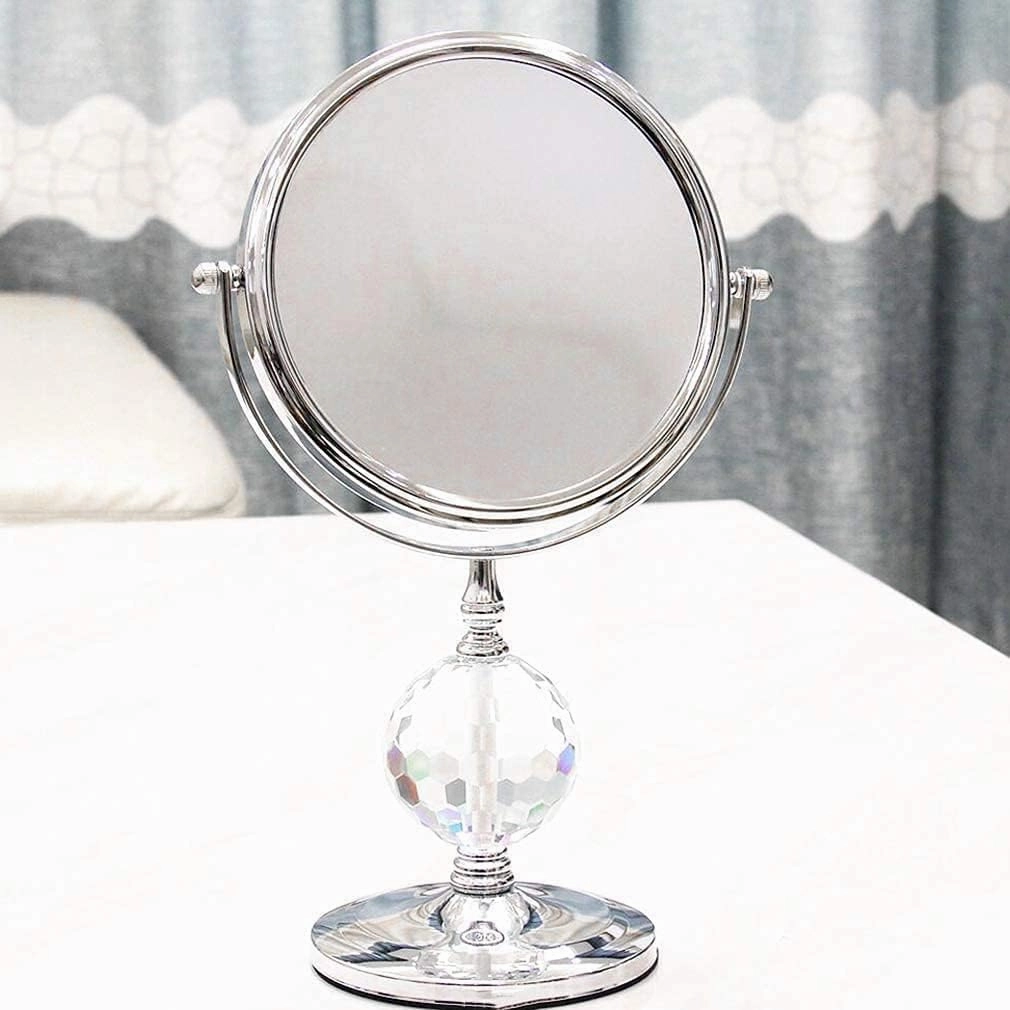 Cosmetic Mirror Makeup Vanity Mirror,Desktop Two-Sided Beauty Mirror Magnification Cosmetic Mirror 360° Swivel Bathroom Mirror Little Mirror(3X,8inch)