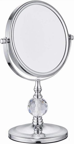 Cosmetic Mirror Vanity Mirror, Desktop Two-Sided Beauty Mirror 8X Magnification Cosmetic Mirror 360° Swivel Bathroom Mirror Little Mirror Home Vanity Mirror, A Crystal 8inch
