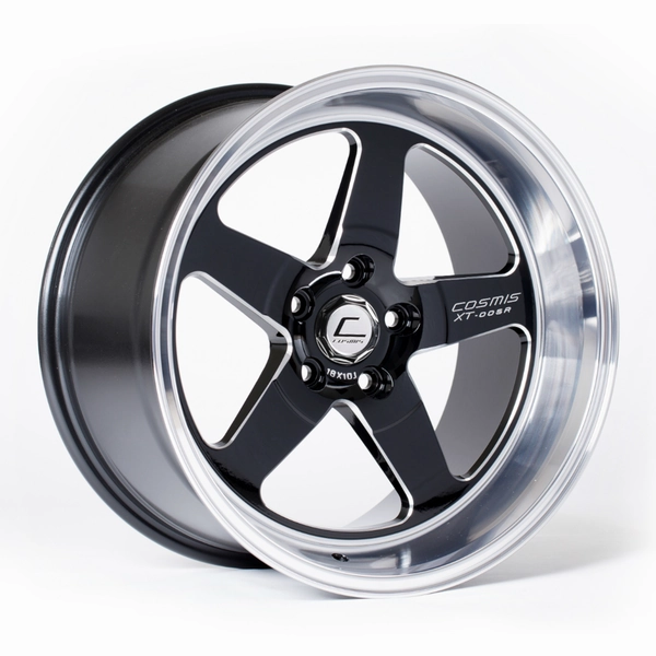 Cosmis Racing XT-005R Wheel Black w/ Machined Lip 18x9  25mm 5x100