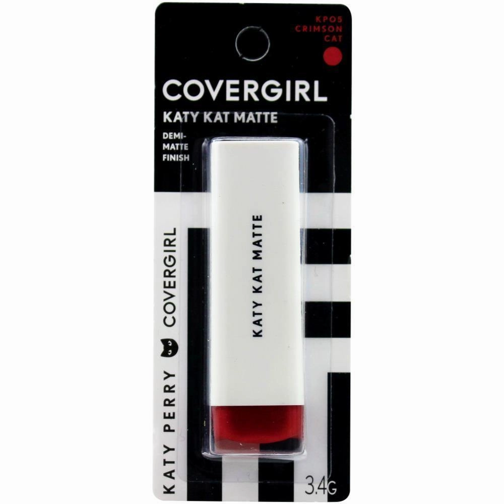 COVERGIRL 3.4g LIPSTICK KATY KAT MATTE 05 CRIMSON CAT (CARDED)