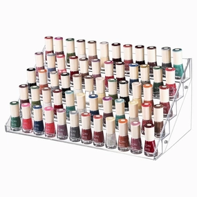 Cq acrylic Nail Polish Holder Organizer Clear Acrylic Nail Polish Tray Fingernail Polish Display case 5 layers 72 Bottles Essential Oils Holder Sunglasses Eyewear Organizer Display Case