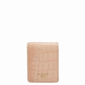 Croco Leather Lipstick Case - Peach