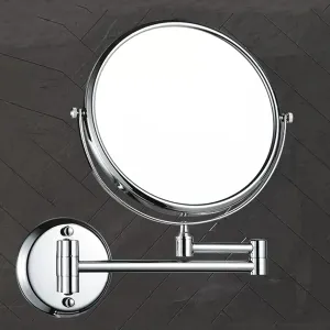 DELURA Two-Sided Wall-Mounted Makeup Mirror - Makeup Mirror with 3X Magnification - 8-Inch Diameter Bathroom Makeup Mirror