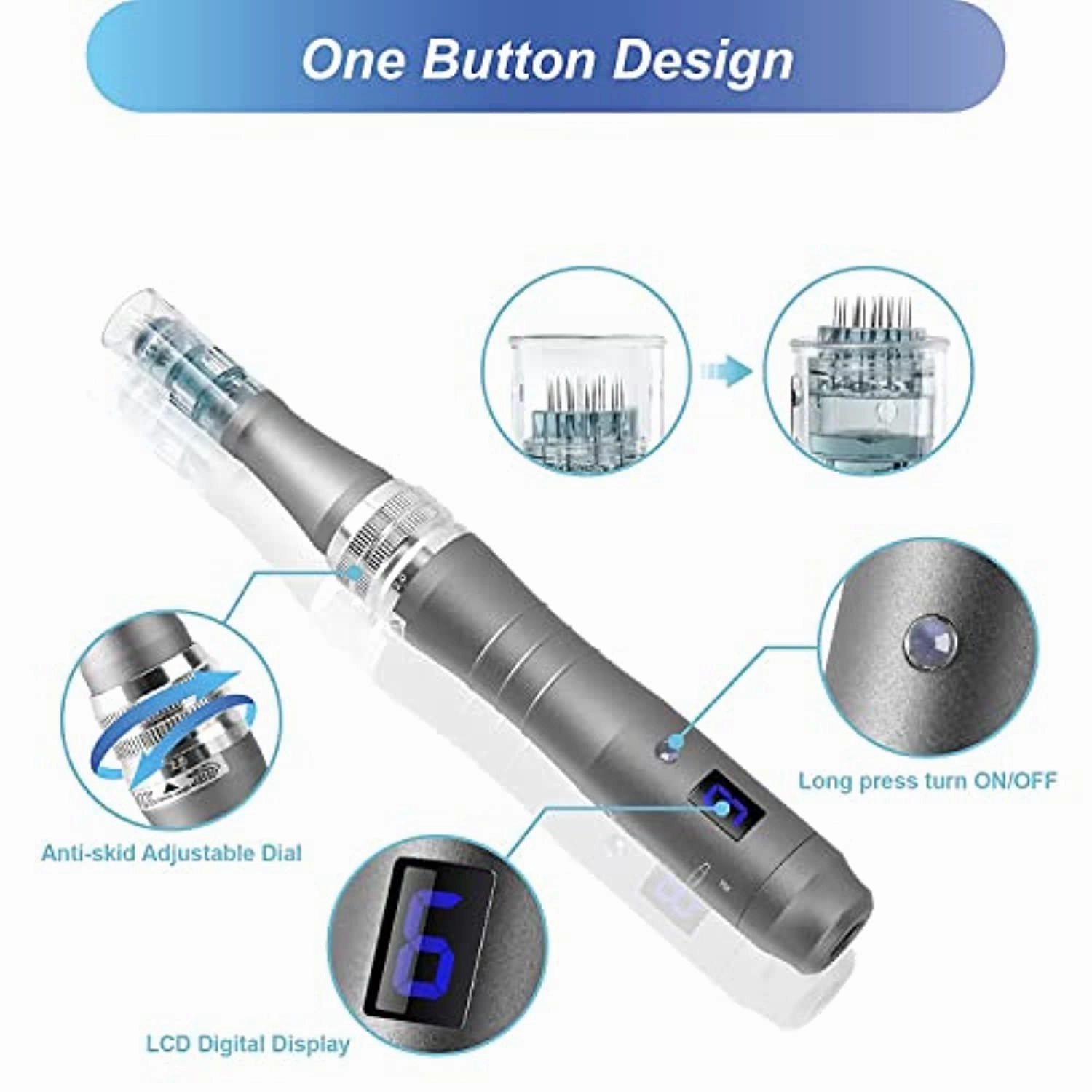 Dr Pen M8 Microneedling Pen, Dr.Pen Electric Wireless Derma Pen, Adjustable Microneedle Dermapen for Face Body Home Use, Women Men Valentine's Day Mother's Day Gift