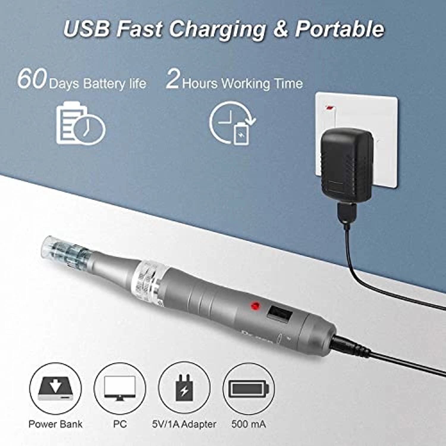 Dr Pen M8 Microneedling Pen, Dr.Pen Electric Wireless Derma Pen, Adjustable Microneedle Dermapen for Face Body Home Use, Women Men Valentine's Day Mother's Day Gift
