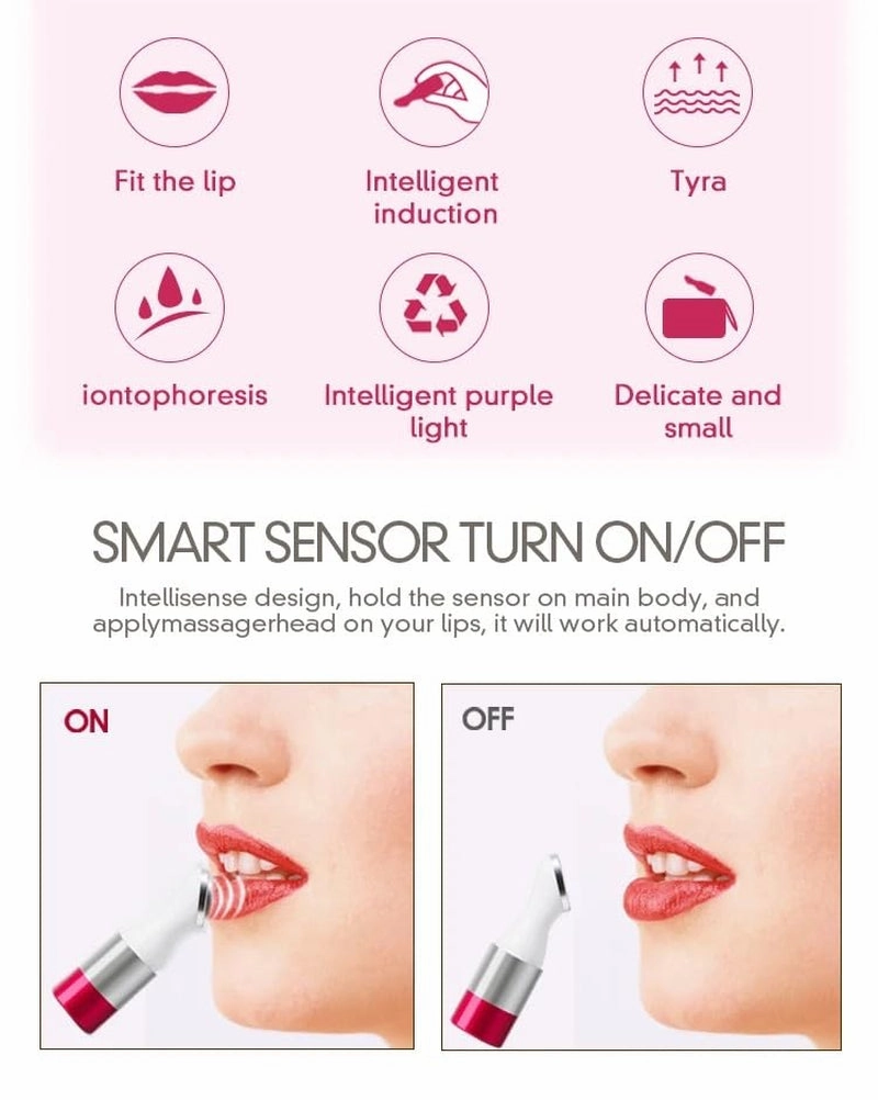 Electric Lip Plumper Lip Massager Tool Electric Lip Pen Device Lip Wrinkle Remover Natural Lip Plumper Tool Lip Filler Lip Suction Lip Enhancer Machine Lip Enhancer Lip Balm Infusor (White)