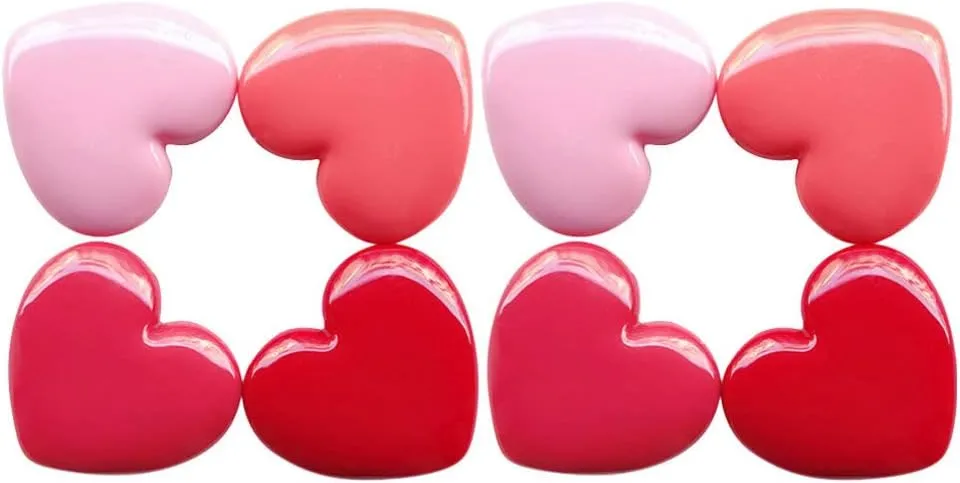 Empty Eyeshadow Palette Lip Balm Containers Small Sample Containers Heart Shaped Empty Plastic Refillable Eye Shadow Dispenser with Mirror Travel Containers 8PCS