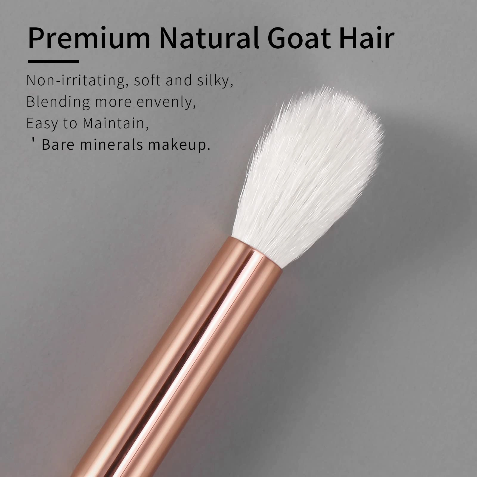 ENZO KEN Natural Goat Hair Eyeshadow Brush, Large Blending Eye Shadow Brush, Eye Shadow Blending Brush, Eye Blending Brush, Small Nose Contour Brush, Single Natural Hair Makeup Brush, Smudge Eye Brush