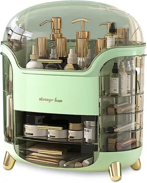 Ergocar Portable Light Luxury Series Multi-Function Lipstick, Make Up Box Dustproof Cosmetics Skin Care Products Storage, Jewelry Organizer Case - Green