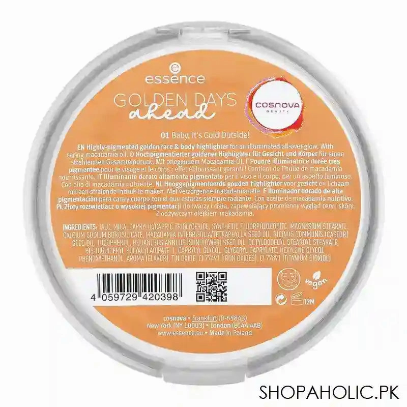 Essence Golden Days Ahead Face & Body Highlighter, 19g, 01 Baby It's Gold Outside!
