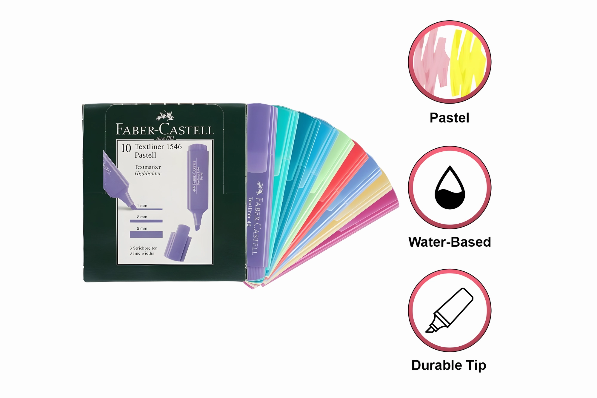 Faber-Castell Pastel Highlighter Textliner 46 | 10pcs