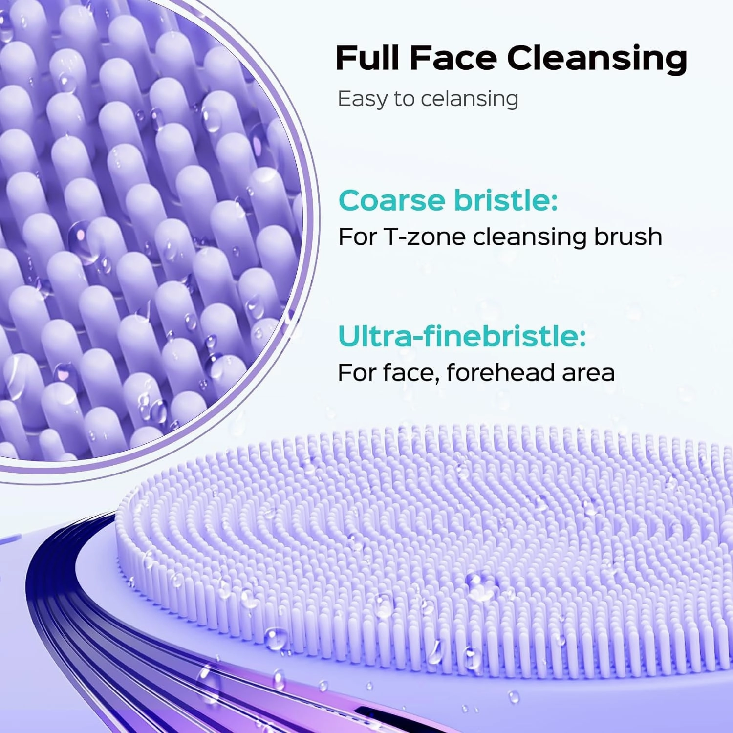 Face Scrubber Facial Cleansing Brush :  Portable Silicone Waterproof Rechargeable Face Wash Brush, 5 Cleansing Modes, Electric Deep Cleaning for Men & Women, Removing Blackhead, Exfoliating