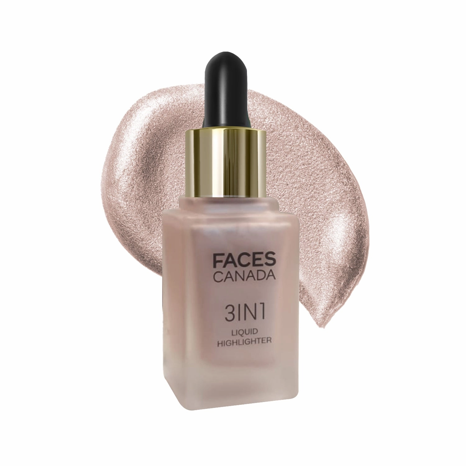 FACES CANADA 3 in 1 Liquid Highlighter – Rose Gold 03 18 ml | Primer | Highlighter | Strobe Serum | Luminous Finish | Lightweight Formula | Hydrating | Long Lasting Glow | Easily Blendable