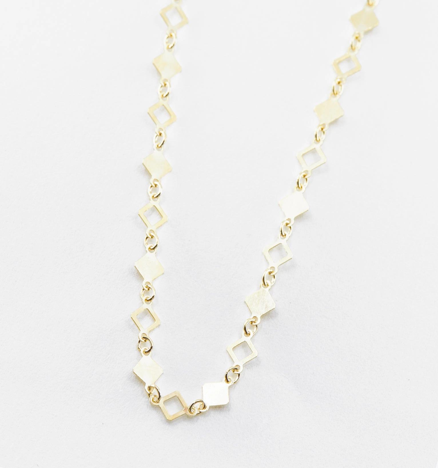 Faceted Square Chain Necklace