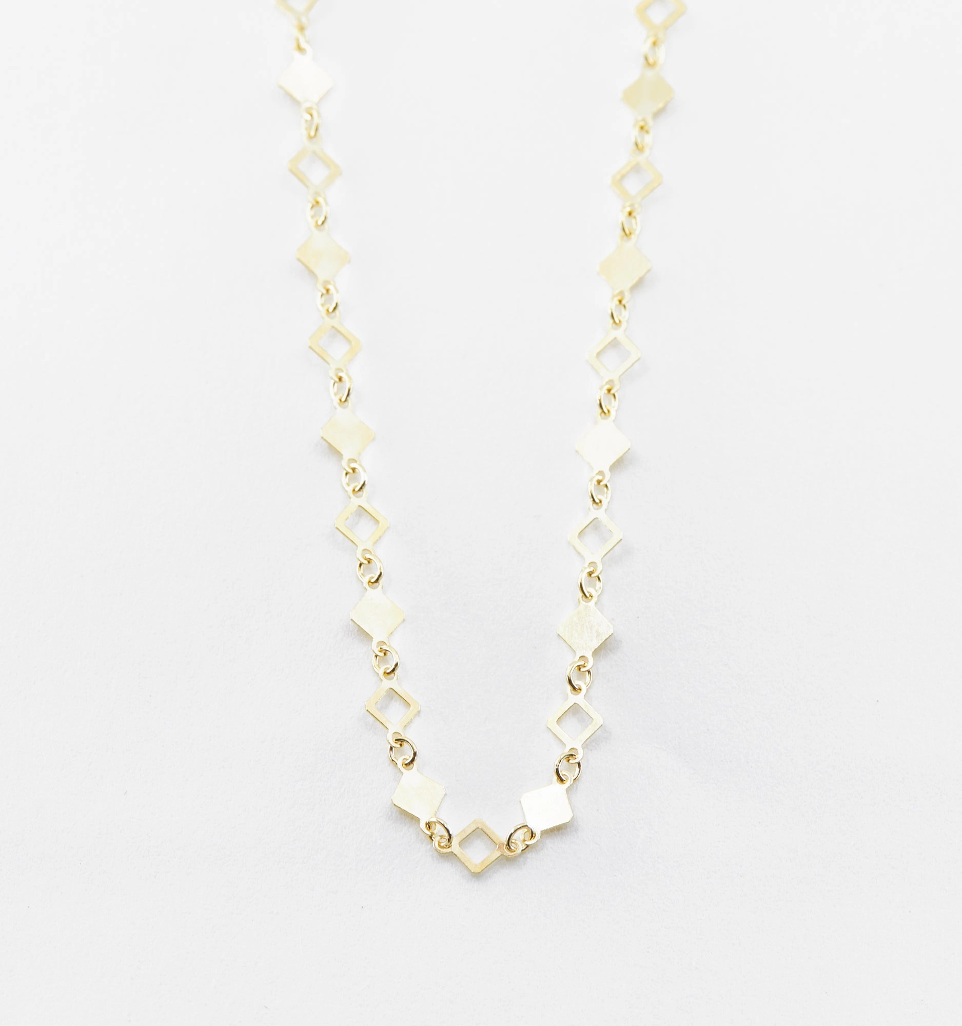 Faceted Square Chain Necklace