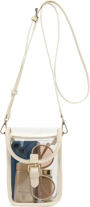 FAIME Small Clear Bag Stadium Approved, Clear Crossbody Cell Phone Purses Bag with Adjustable Strap for Concerts