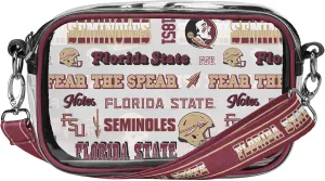 FOCO NCAA College Team Logo Stripe Clear Crossbody Bag