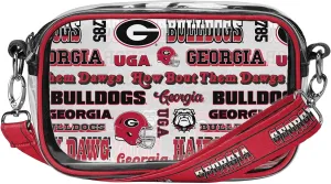 FOCO NCAA College Team Logo Stripe Clear Crossbody Bag