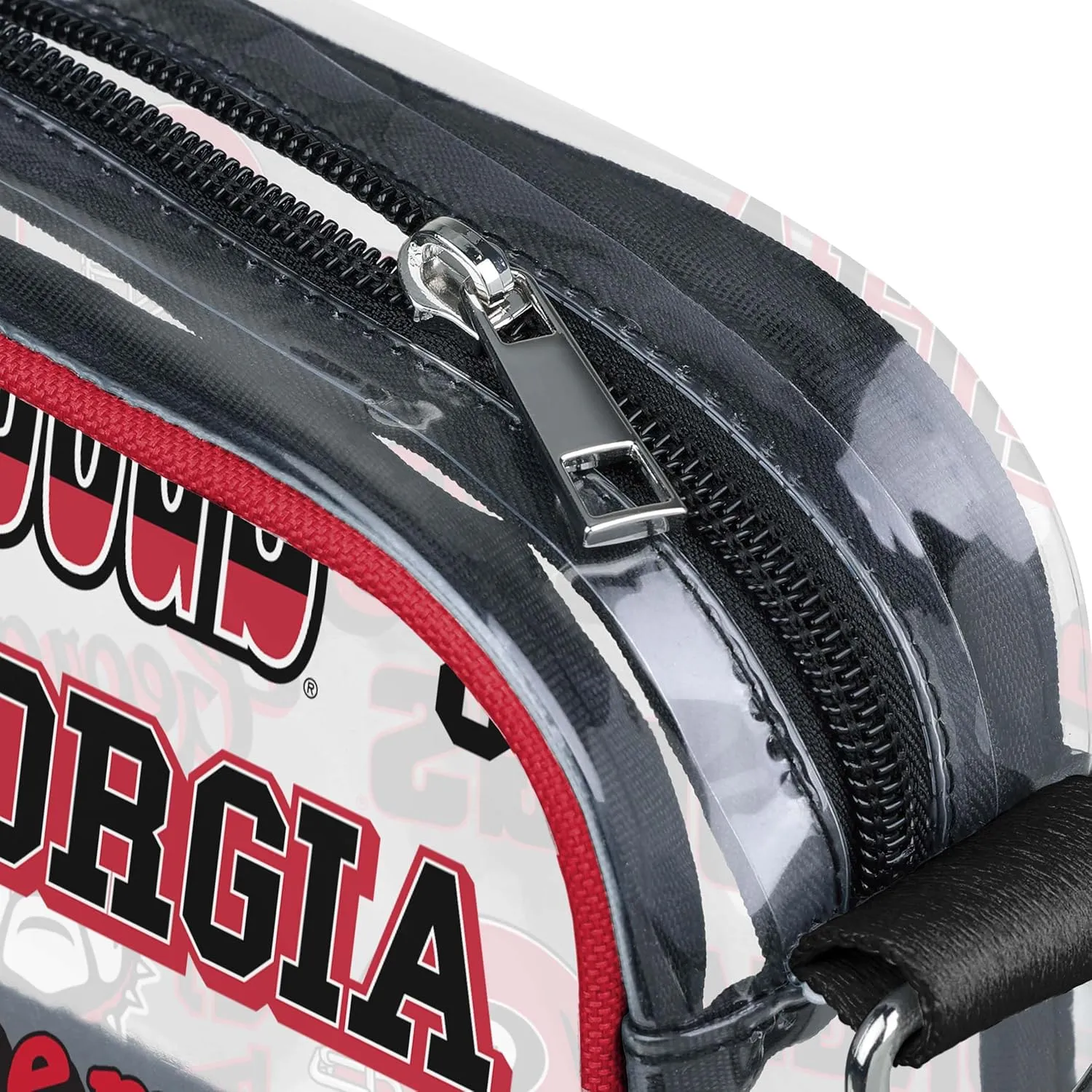 FOCO NCAA College Team Logo Stripe Clear Crossbody Bag