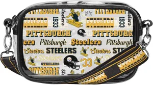 FOCO NFL Logo Retro Print Clear Crossbody Bag, Team Color
