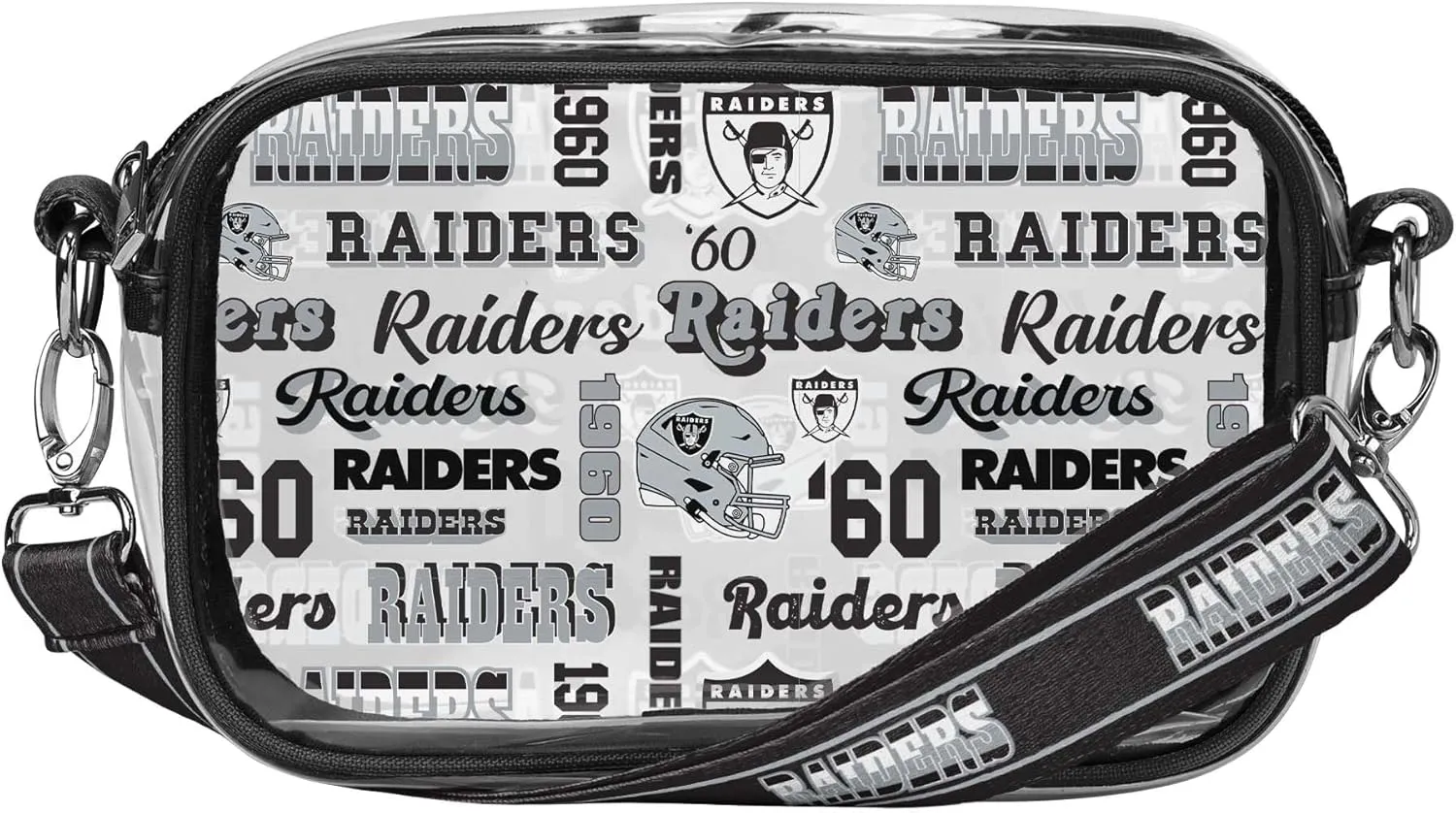 FOCO NFL Logo Retro Print Clear Crossbody Bag, Team Color