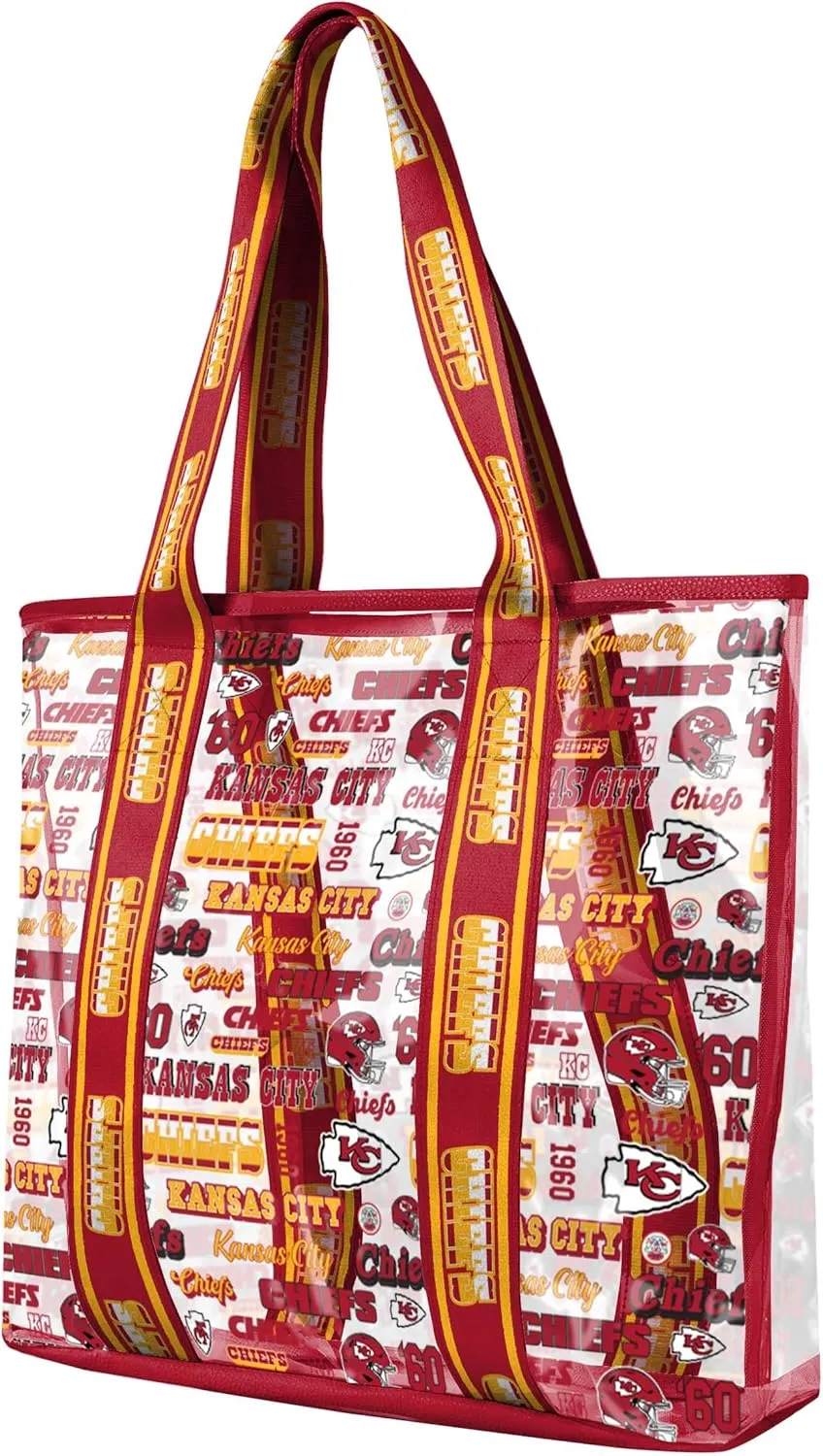 FOCO NFL Team Logo Repeat Retro Print Clear Tote Bag