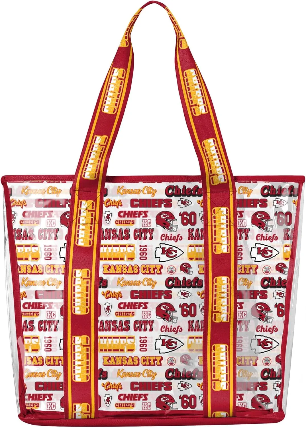 FOCO NFL Team Logo Repeat Retro Print Clear Tote Bag