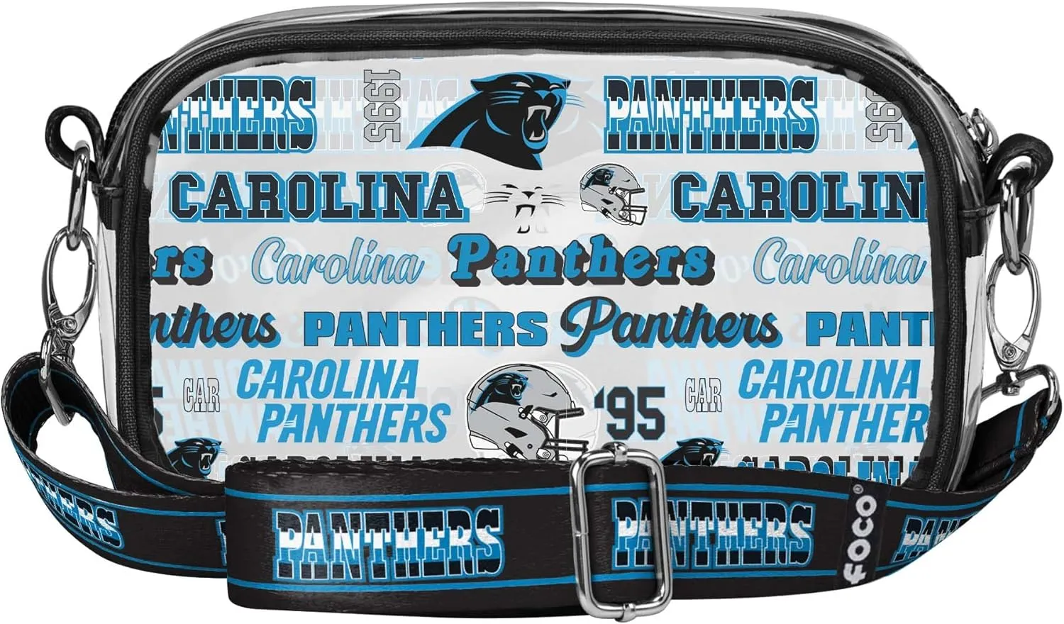 FOCO NFL Team Logo Retro Print Clear Crossbody Bag