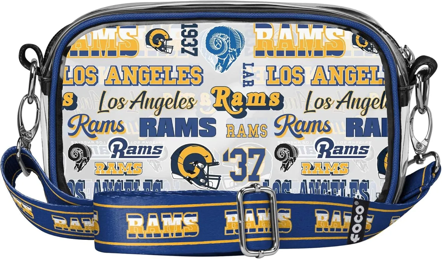 FOCO NFL Team Logo Retro Print Clear Crossbody Bag