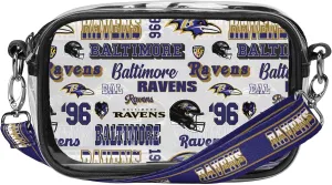 FOCO NFL Team Logo Retro Print Clear Crossbody Bag