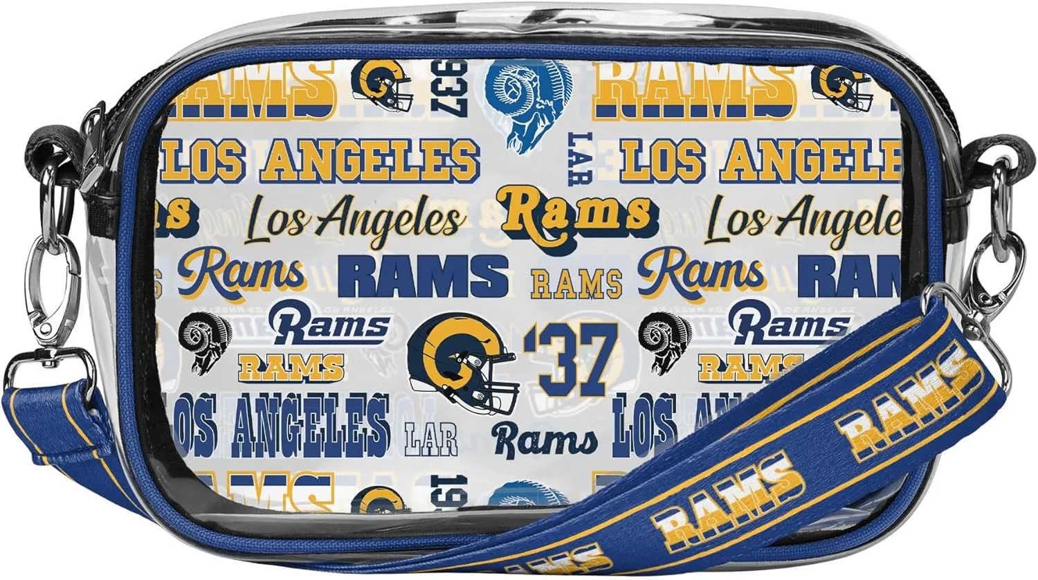 FOCO NFL Team Logo Retro Print Clear Crossbody Bag