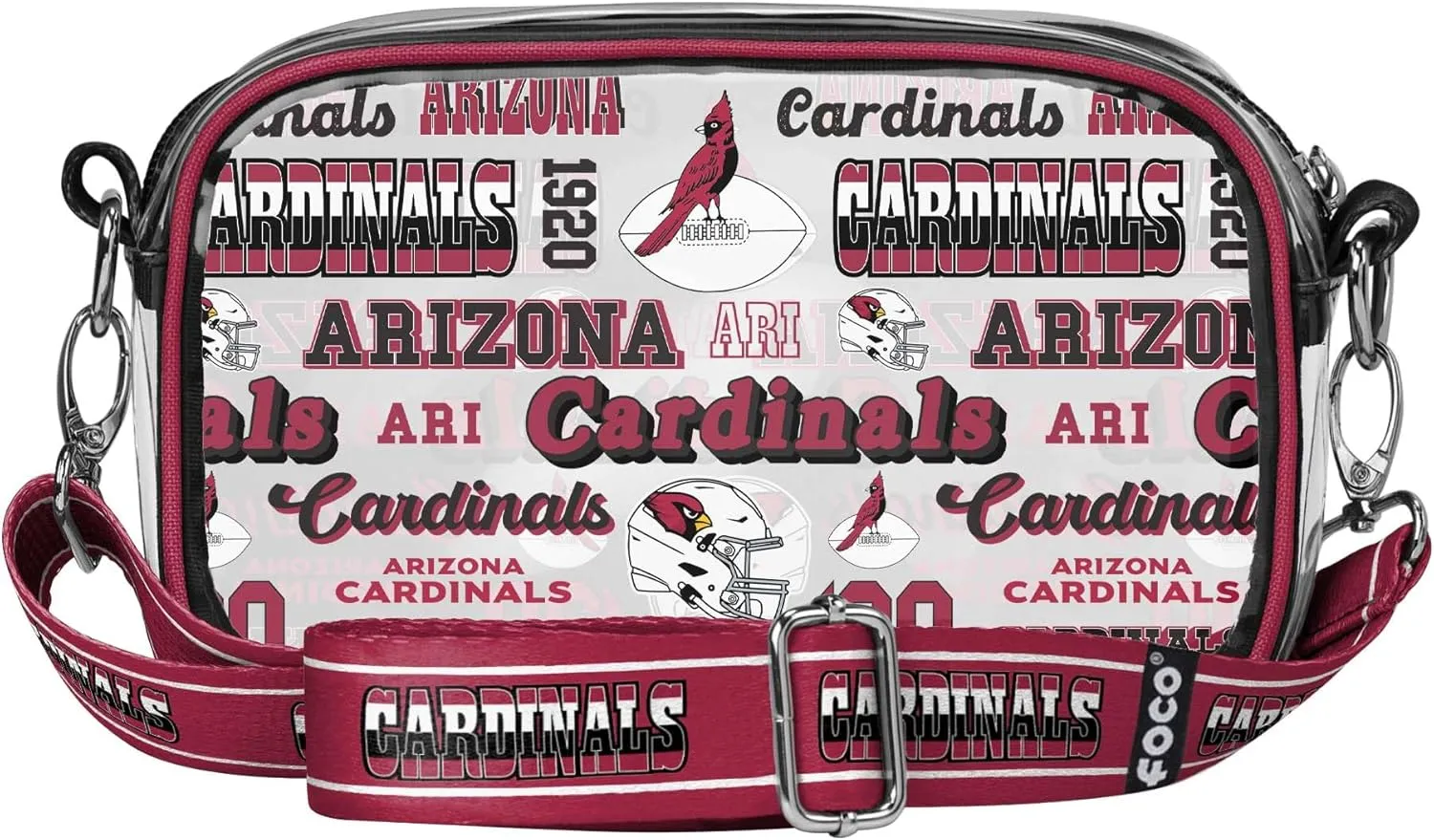 FOCO NFL Team Logo Retro Print Clear Crossbody Bag