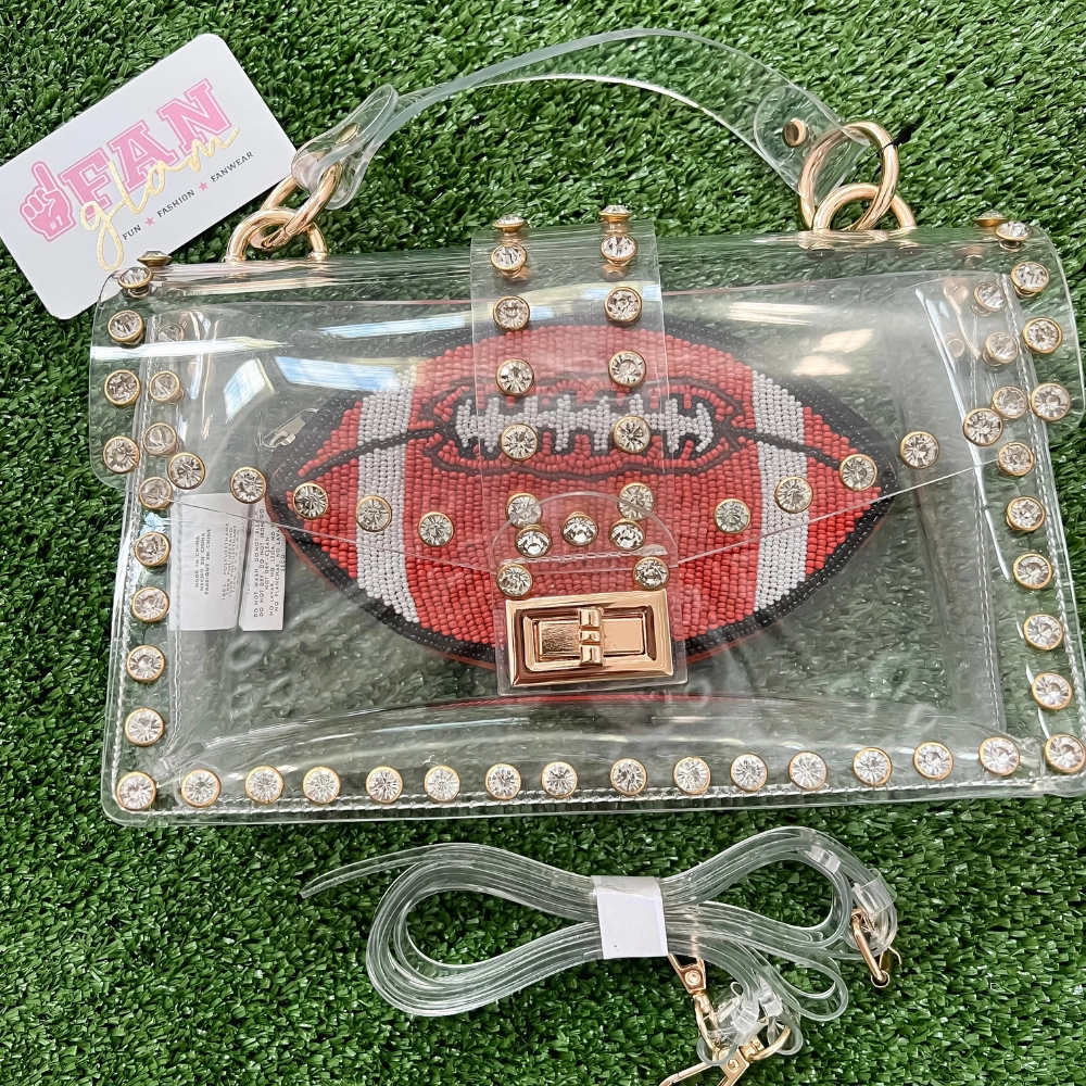 FOOTBALL BEADED COIN BAGS